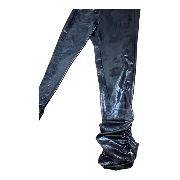 Torrid Ruched Ankle Black Shimmer Spandex Polyester Leggings Women’s Size 2 - Picture 8 of 9